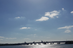 Blick von Altefähr auf die Stralsund Brücke